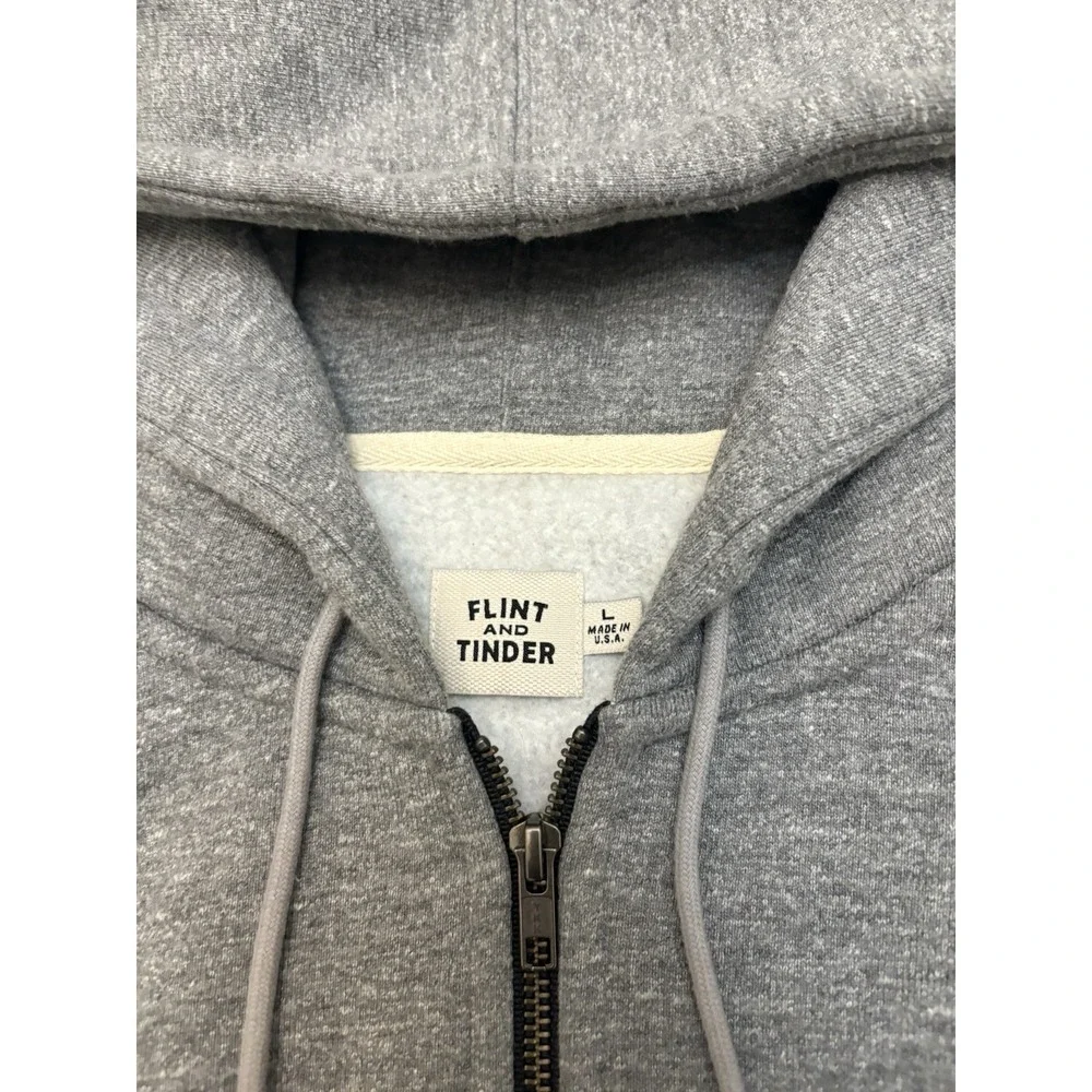 Men's Flint And Tinder 10-Year Full Zip Hoodie Gray Huckleberry Size L USA - Picture 2 of 4